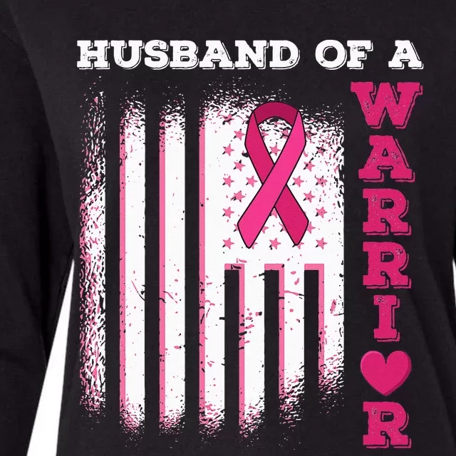 Husband Of A Warrior Breast Cancer Awareness Womens Cotton Relaxed Long Sleeve T-Shirt