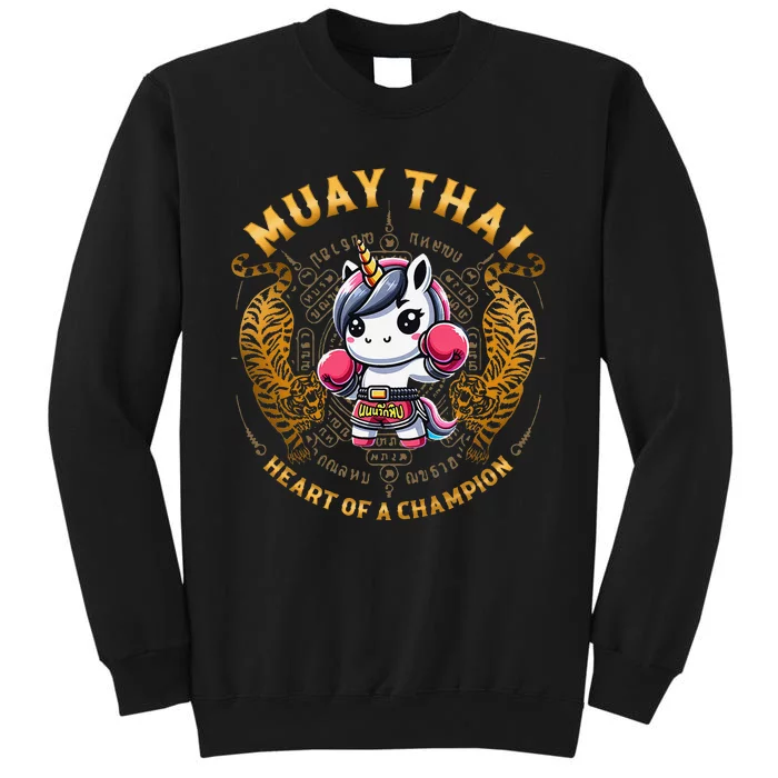 Heart Of A Champion Kickboxing And Muay Thai Cute Unicorn Sweatshirt