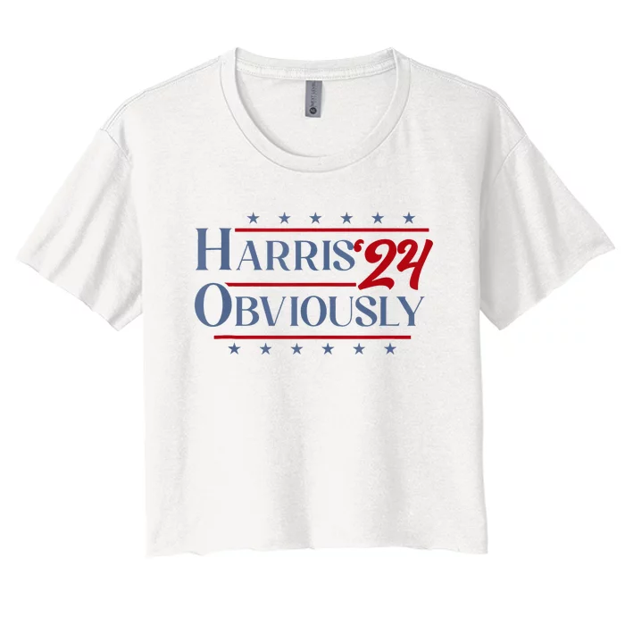 Harris. Obviously. A Vote For 2024 President Kamala Harris Women's Crop Top Tee