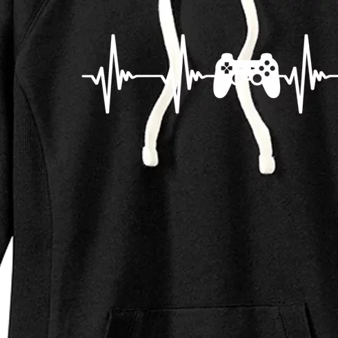 Heartbeat Of A Gamer Gift Gaming Funny Gift Gamer Gift Women's Fleece Hoodie