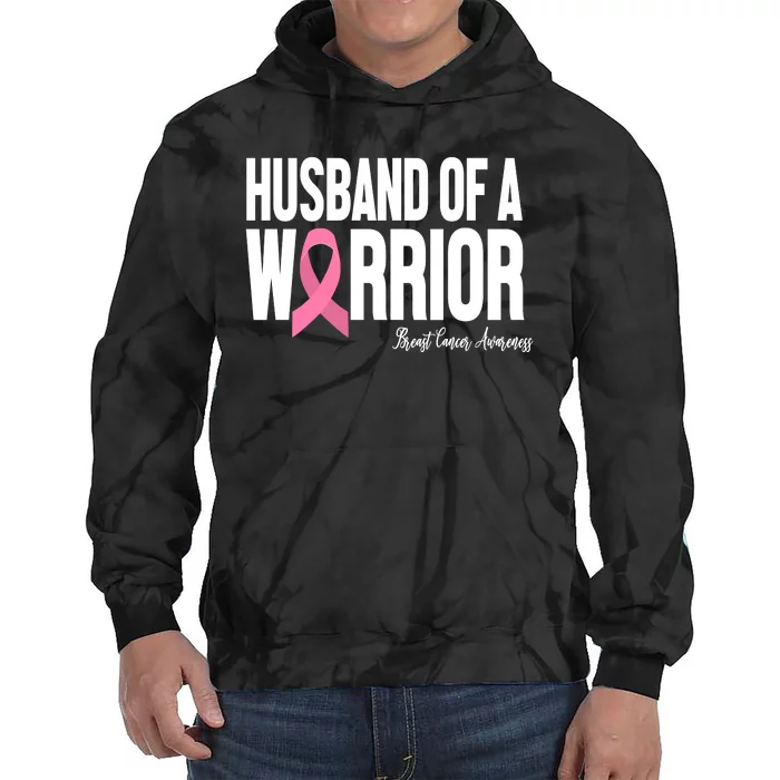 Husband Of A Warrior Breast Cancer Awanress Tie Dye Hoodie