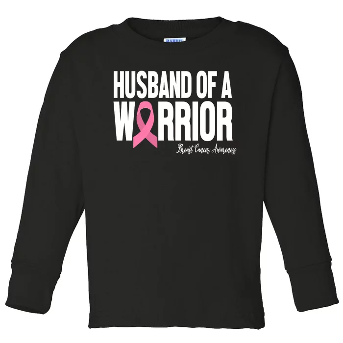 Husband Of A Warrior Breast Cancer Awanress Toddler Long Sleeve Shirt