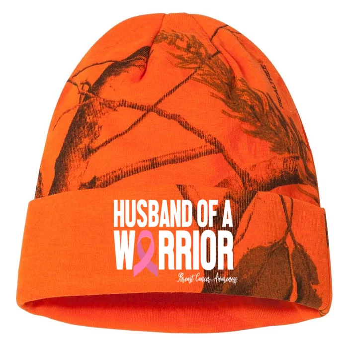 Husband Of A Warrior Breast Cancer Awanress Kati - 12in Camo Beanie