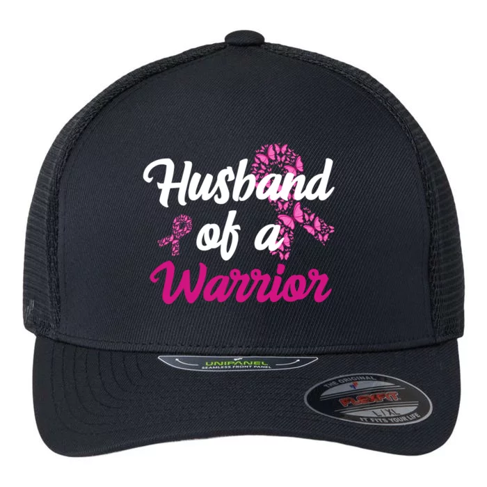 Husband Of A Warrior Breast Cancer Ribbon Flexfit Unipanel Trucker Cap