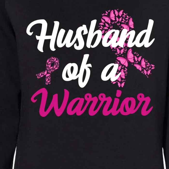 Husband Of A Warrior Breast Cancer Ribbon Womens California Wash Sweatshirt