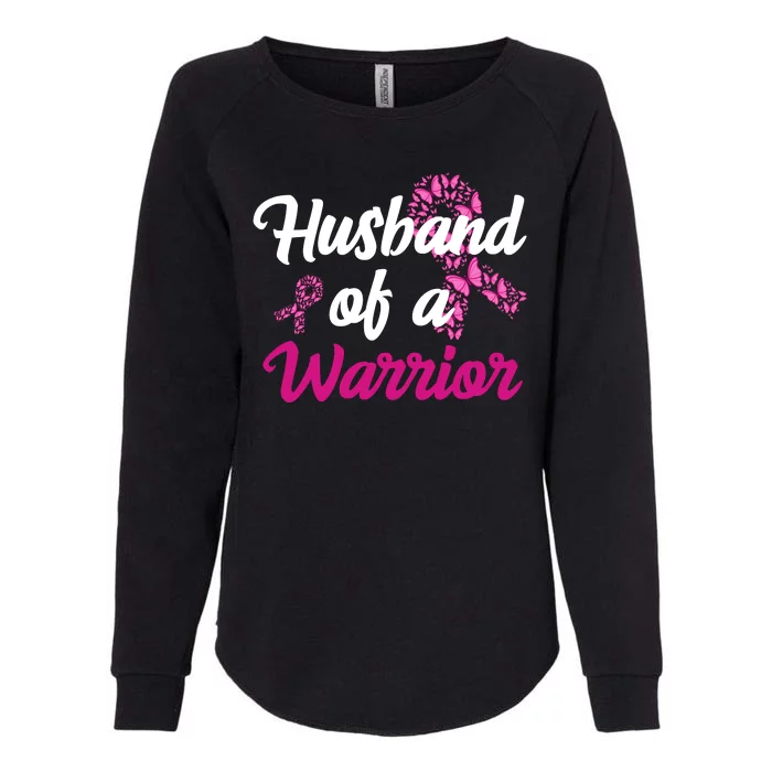 Husband Of A Warrior Breast Cancer Ribbon Womens California Wash Sweatshirt