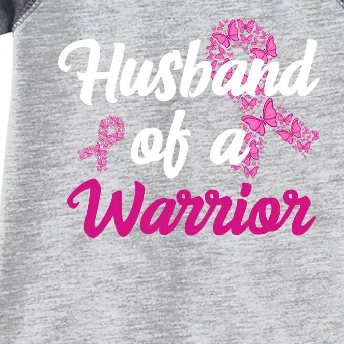 Husband Of A Warrior Breast Cancer Ribbon Infant Baby Jersey Bodysuit