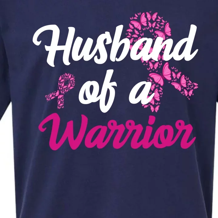 Husband Of A Warrior Breast Cancer Ribbon Sueded Cloud Jersey T-Shirt