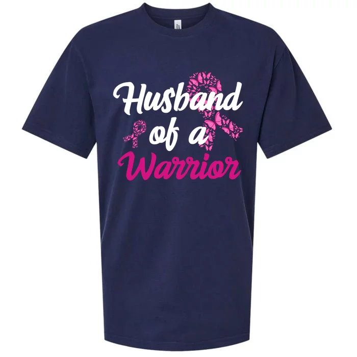 Husband Of A Warrior Breast Cancer Ribbon Sueded Cloud Jersey T-Shirt