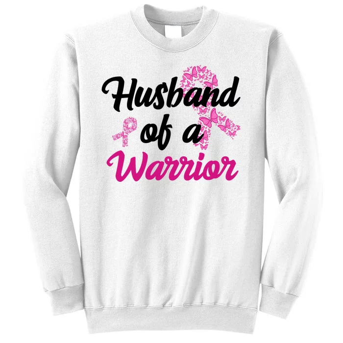 Husband Of A Warrior Breast Cancer Ribbon Sweatshirt