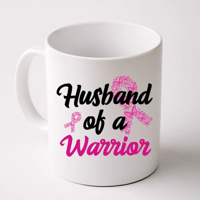 Husband Of A Warrior Breast Cancer Ribbon Front & Back Coffee Mug