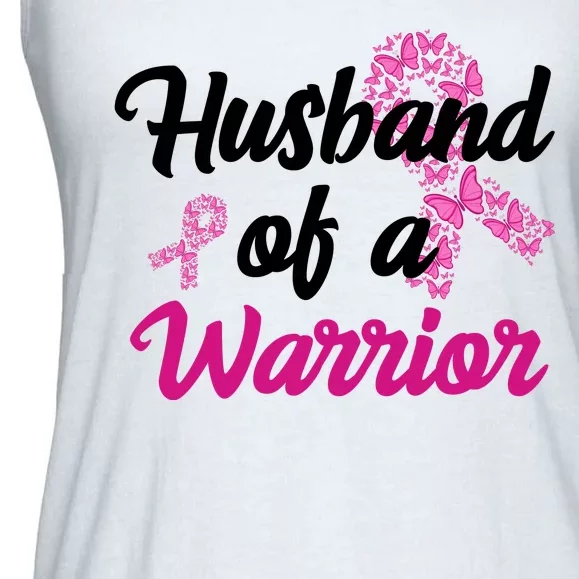 Husband Of A Warrior Breast Cancer Ribbon Ladies Essential Flowy Tank