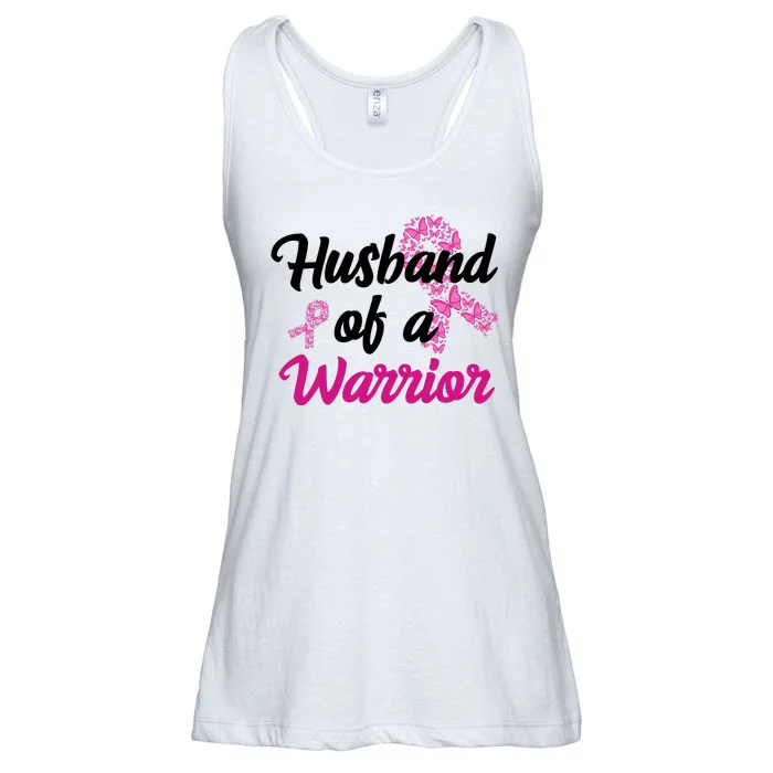 Husband Of A Warrior Breast Cancer Ribbon Ladies Essential Flowy Tank