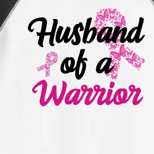 Husband Of A Warrior Breast Cancer Ribbon Toddler Fine Jersey T-Shirt