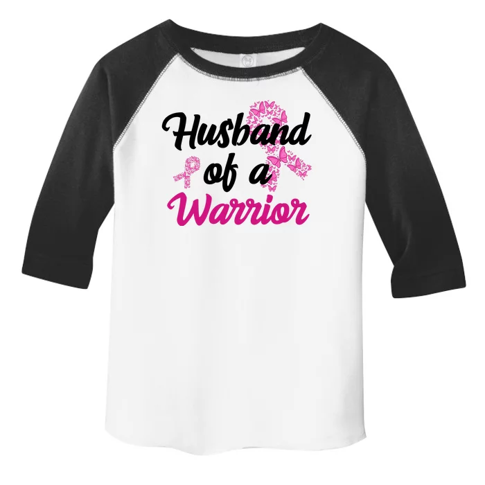 Husband Of A Warrior Breast Cancer Ribbon Toddler Fine Jersey T-Shirt