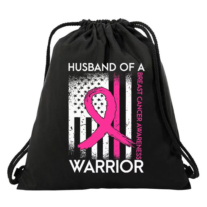 Husband Of A Warrior Breast Cancer Awareness Support Squad Drawstring Bag