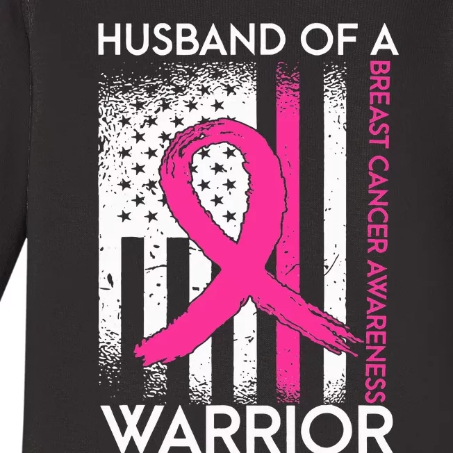 Husband Of A Warrior Breast Cancer Awareness Support Squad Baby Long Sleeve Bodysuit