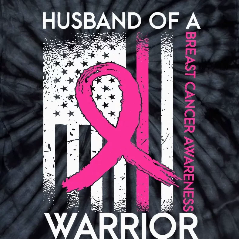 Husband Of A Warrior Breast Cancer Awareness Support Squad Tie-Dye T-Shirt