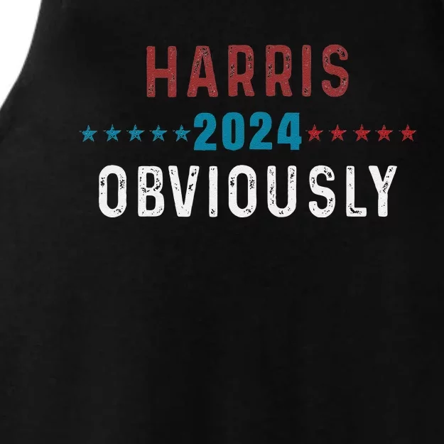 Harris. Obviously. A Vote For 2024 President Kamala Harris Ladies Tri-Blend Wicking Tank