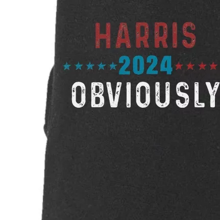 Harris. Obviously. A Vote For 2024 President Kamala Harris Doggie 3-End Fleece Hoodie