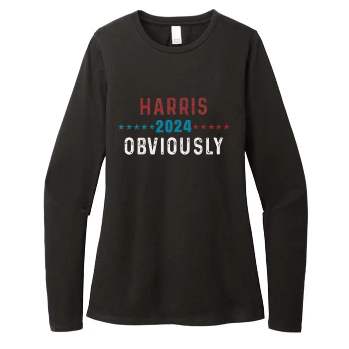 Harris. Obviously. A Vote For 2024 President Kamala Harris Womens CVC Long Sleeve Shirt