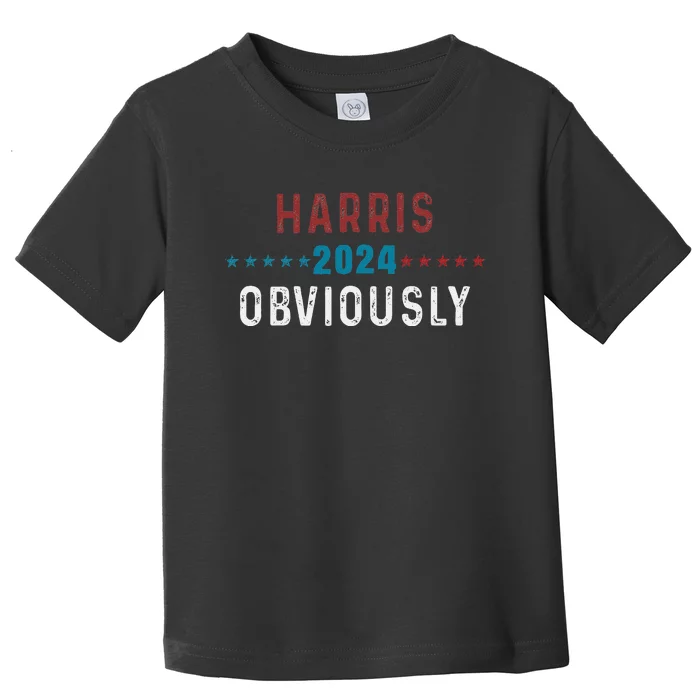 Harris. Obviously. A Vote For 2024 President Kamala Harris Toddler T-Shirt