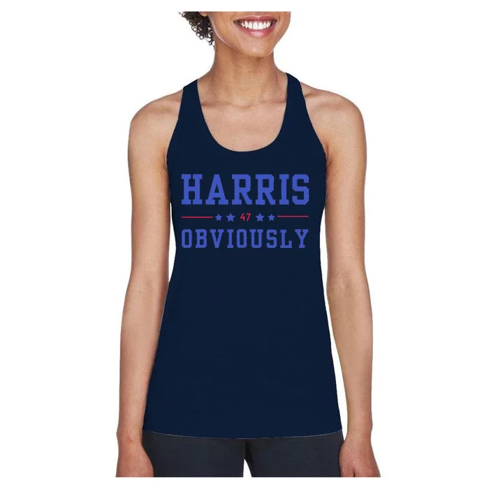 Harris. Obviously. A Vote For 2024 President Kamala Harris Women's Racerback Tank