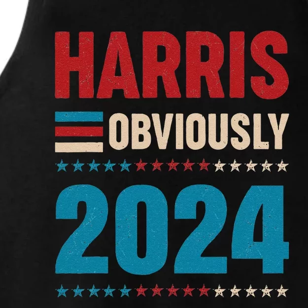 Harris. Obviously. A Vote For 2024 President Kamala Harris Ladies Tri-Blend Wicking Tank