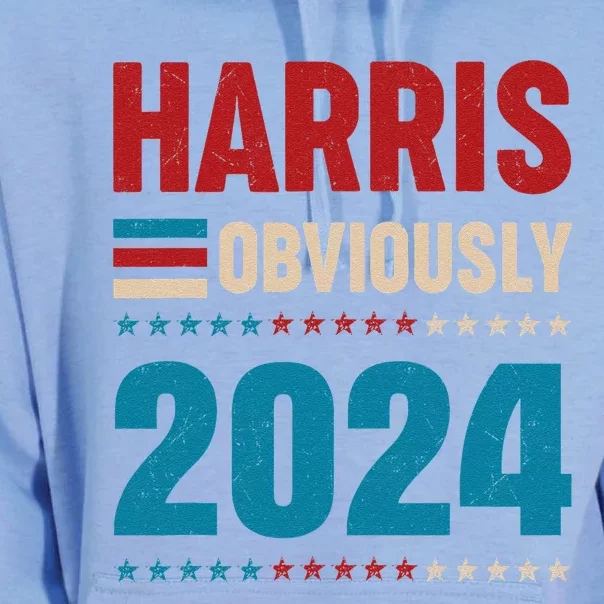 Harris. Obviously. A Vote For 2024 President Kamala Harris Unisex Surf Hoodie