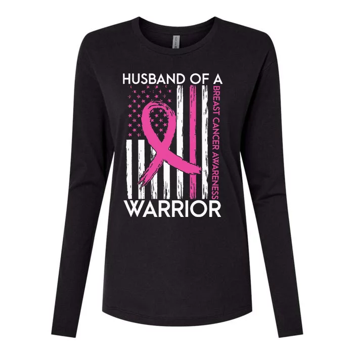 Husband Of A Warrior Breast Cancer Awareness Support Squad Womens Cotton Relaxed Long Sleeve T-Shirt