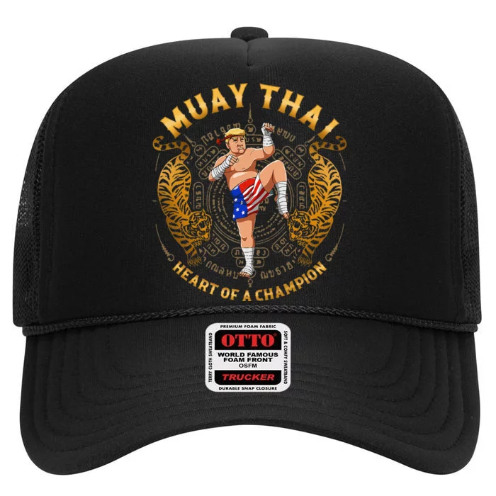 Heart Of A Champion Kickboxing And Muay Thai Trump High Crown Mesh Trucker Hat