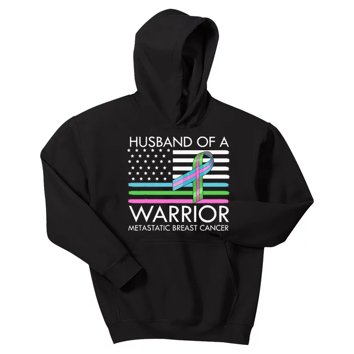 Husband Of A Warrior Metastatic Breast Cancer Awareness Kids Hoodie