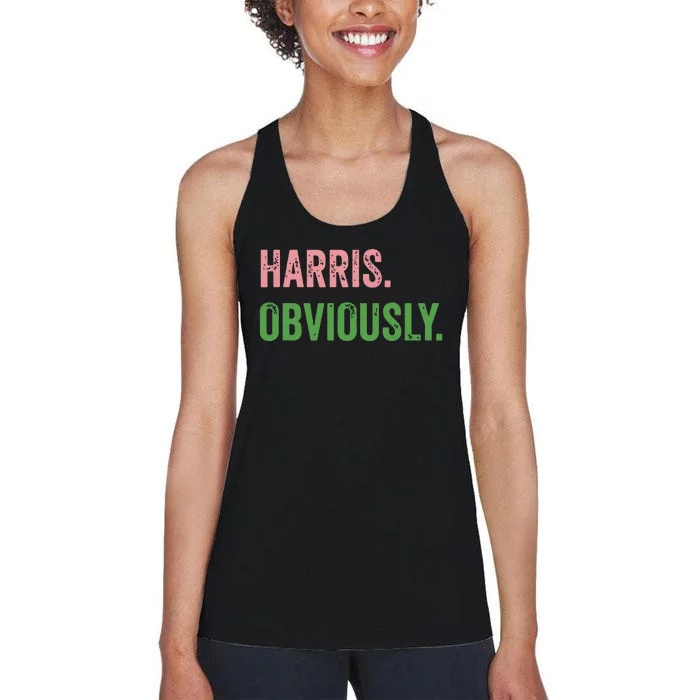 Harris Obviously A Vote For 2024 President Kamala Harris Women's Racerback Tank