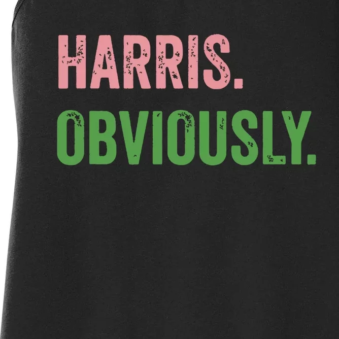 Harris Obviously A Vote For 2024 President Kamala Harris Women's Racerback Tank