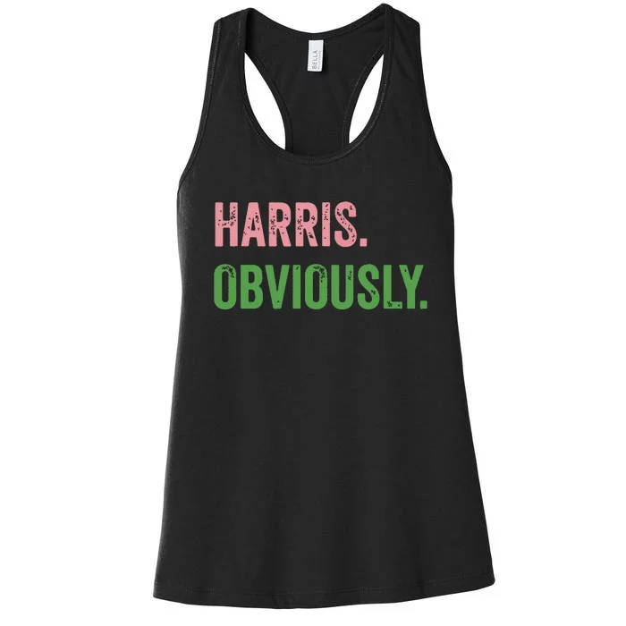 Harris Obviously A Vote For 2024 President Kamala Harris Women's Racerback Tank