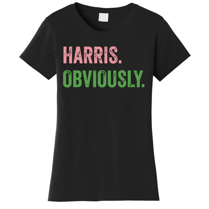 Harris Obviously A Vote For 2024 President Kamala Harris Women's T-Shirt