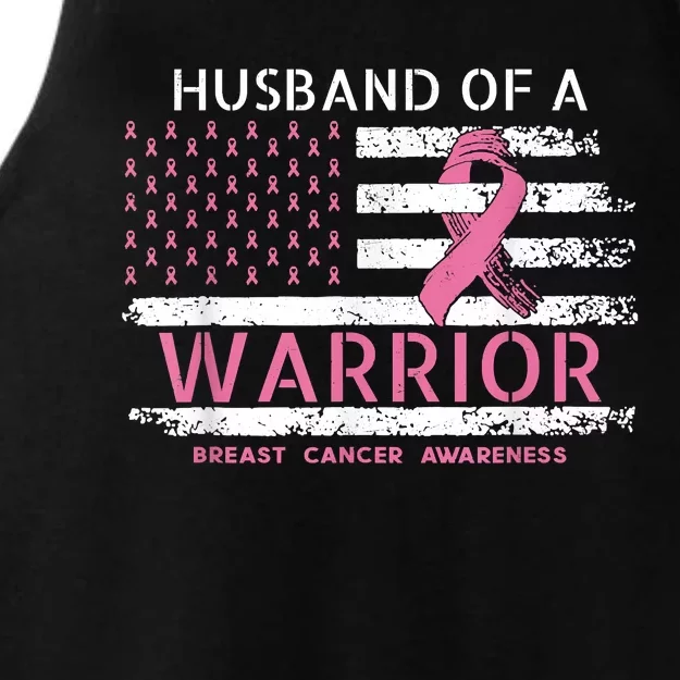 Husband Of A Warrior Breast Cancer Support Squad Ladies Tri-Blend Wicking Tank