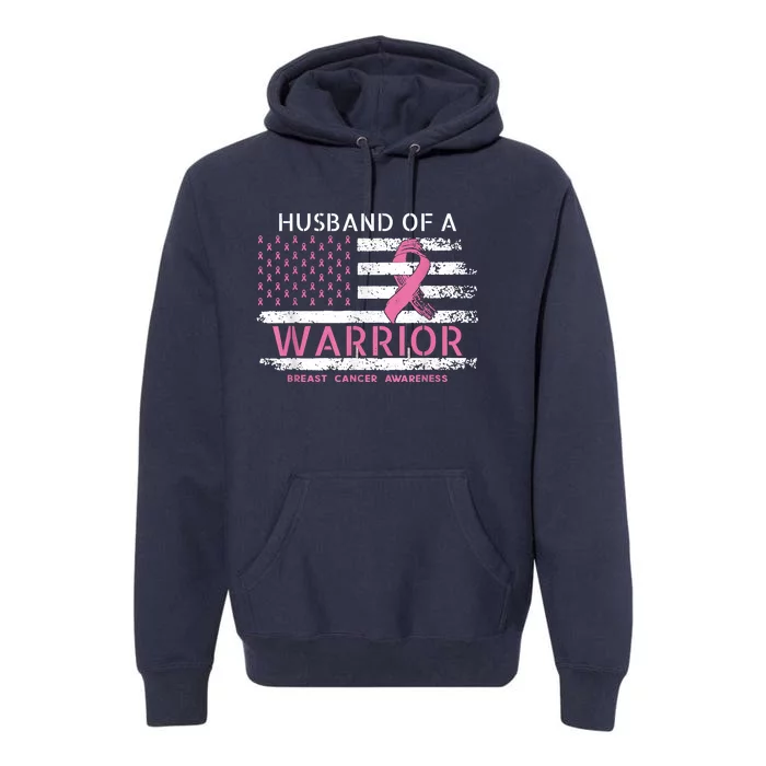 Husband Of A Warrior Breast Cancer Support Squad Premium Hoodie