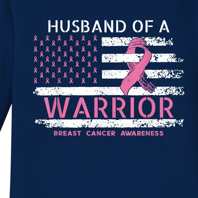 Husband Of A Warrior Breast Cancer Support Squad Baby Long Sleeve Bodysuit