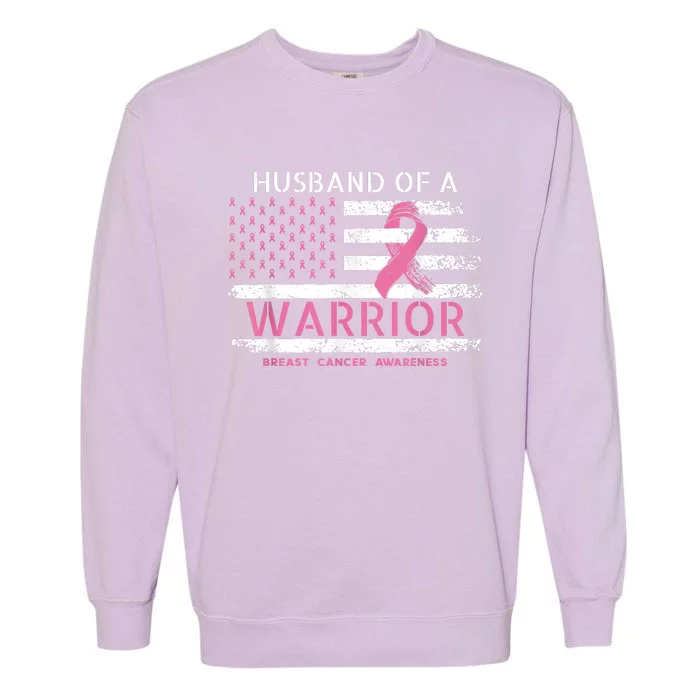 Husband Of A Warrior Breast Cancer Support Squad Garment-Dyed Sweatshirt