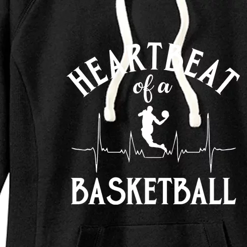 Heartbeat Of A Basketball Gift Funny Sport Women's Fleece Hoodie