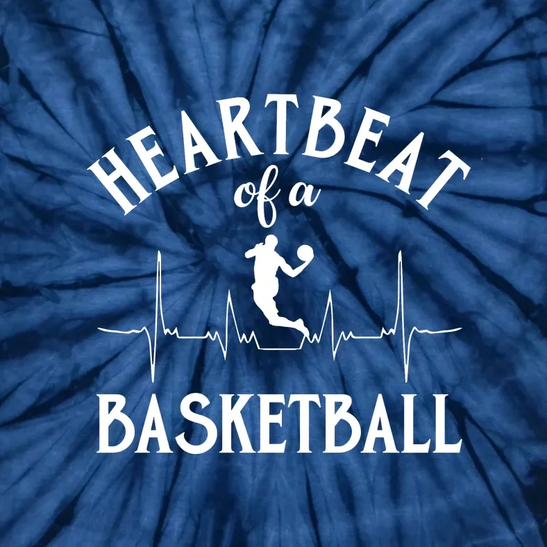 Heartbeat Of A Basketball Gift Funny Sport Tie-Dye T-Shirt