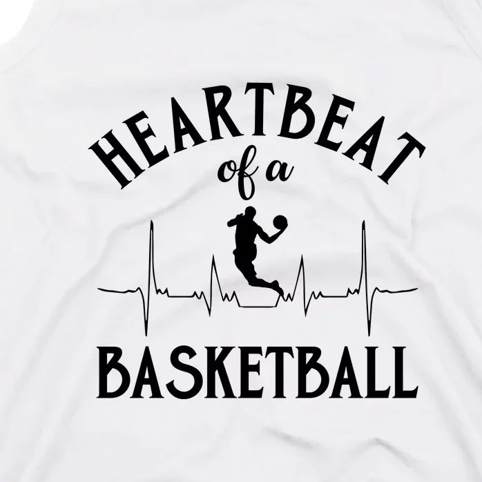 Heartbeat Of A Basketball Gift Funny Sport Tank Top