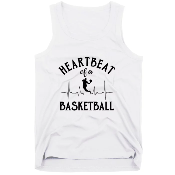 Heartbeat Of A Basketball Gift Funny Sport Tank Top