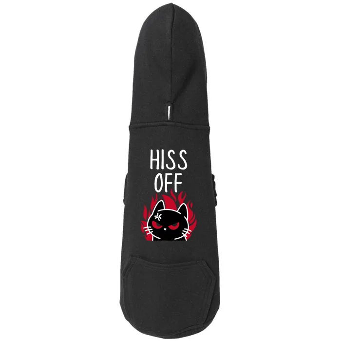 Hiss Off Angry Cat Funny Cat Doggie 3-End Fleece Hoodie