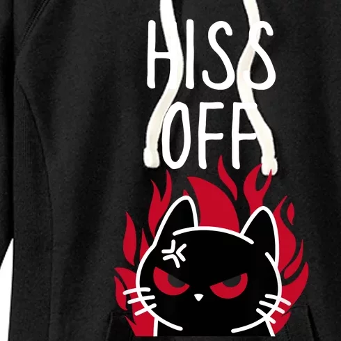 Hiss Off Angry Cat Funny Cat Women's Fleece Hoodie