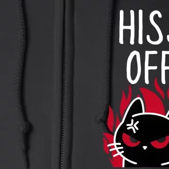 Hiss Off Angry Cat Funny Cat Full Zip Hoodie