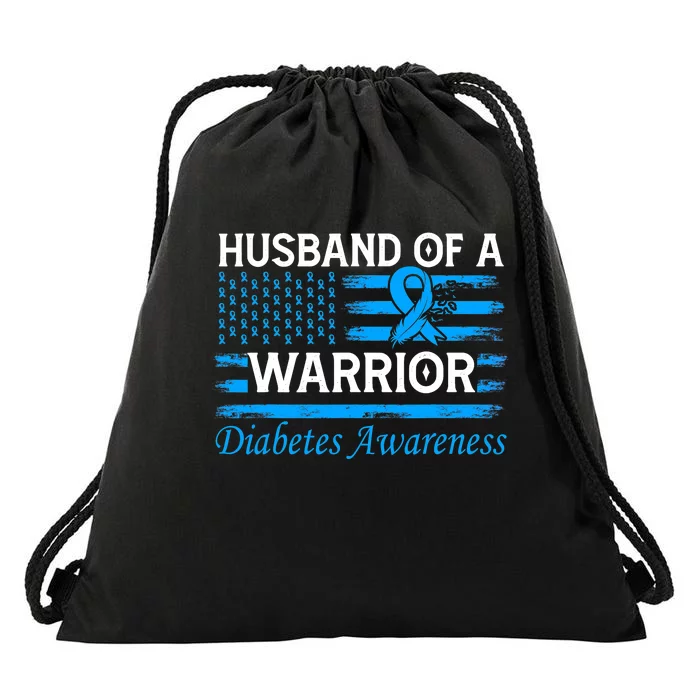 Husband of a Warrior Type 1 Diabetes Awareness Ribbon Drawstring Bag