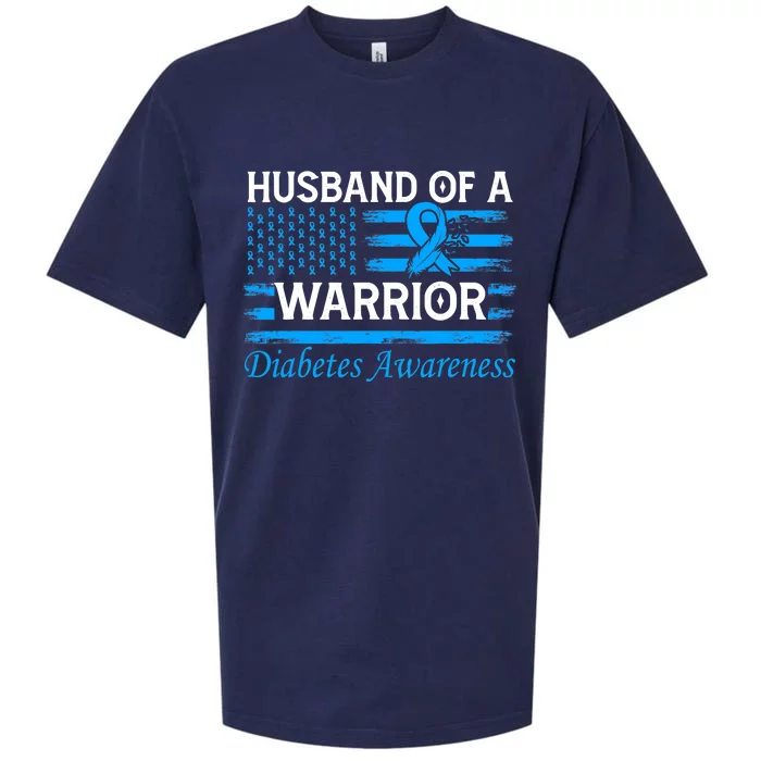 Husband of a Warrior Type 1 Diabetes Awareness Ribbon Sueded Cloud Jersey T-Shirt