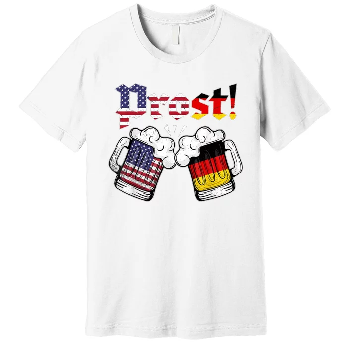 Happy Oktoberfest American German Munich Flag Prost Premium T-Shirt